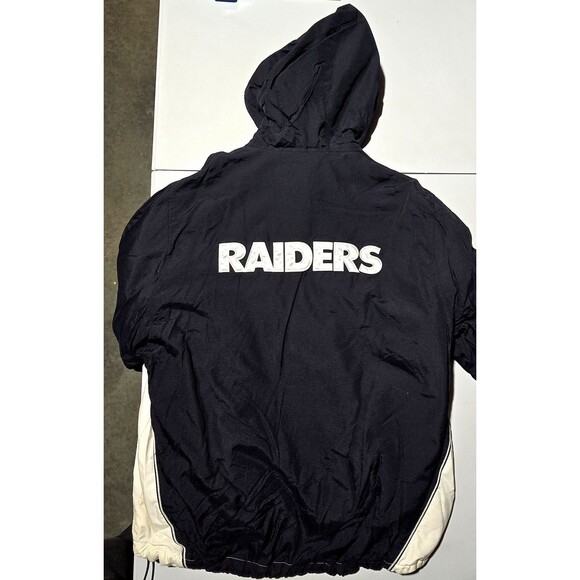 VTG Reebok Oakland Raiders On Field NFL Team Apparel Jacket Mens Size L 1/4 Zip - Picture 8 of 16